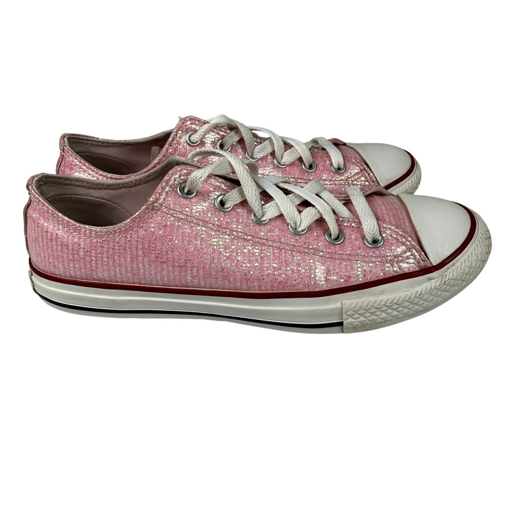 Converse Kids Size 5 Chuck Taylor All Star Pink Glitter Sparkly Low Top Sneakers